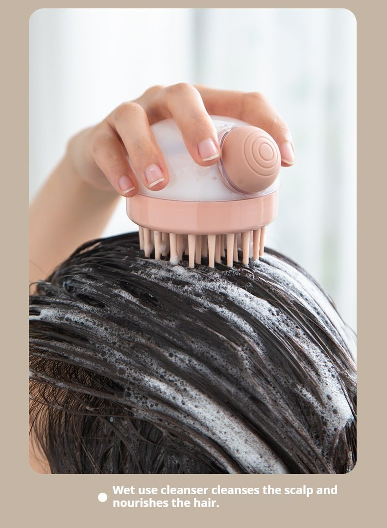 Silicone Scalp Massage Brush - Deep Cleansing Shower Brush for Hair Growth & Relaxation (Khaki/Gray) - Akytt.com