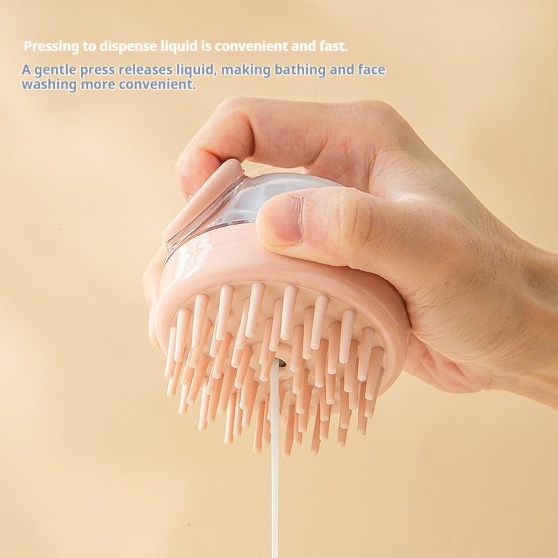 Silicone Scalp Massage Brush - Deep Cleansing Shower Brush for Hair Growth & Relaxation (Khaki/Gray) - Akytt.com