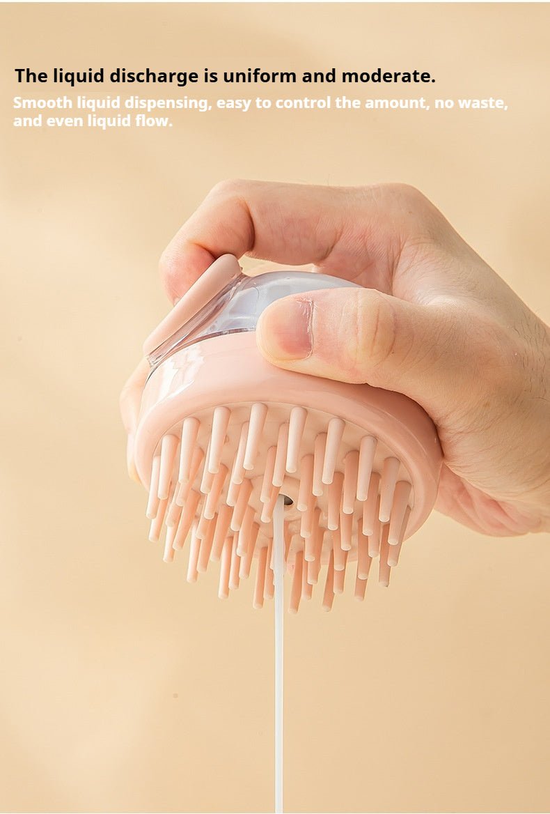 Silicone Scalp Massage Brush - Deep Cleansing Shower Brush for Hair Growth & Relaxation (Khaki/Gray) - Akytt.com