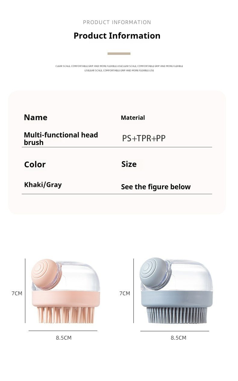 Silicone Scalp Massage Brush - Deep Cleansing Shower Brush for Hair Growth & Relaxation (Khaki/Gray) - Akytt.com