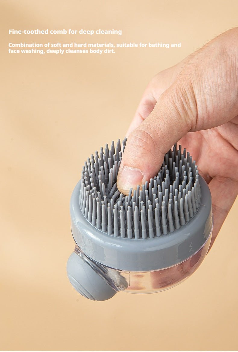 Silicone Scalp Massage Brush - Deep Cleansing Shower Brush for Hair Growth & Relaxation (Khaki/Gray) - Akytt.com