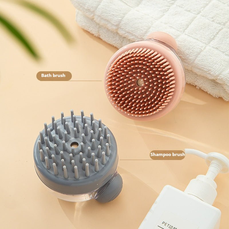 Silicone Scalp Massage Brush - Deep Cleansing Shower Brush for Hair Growth & Relaxation (Khaki/Gray) - Akytt.com