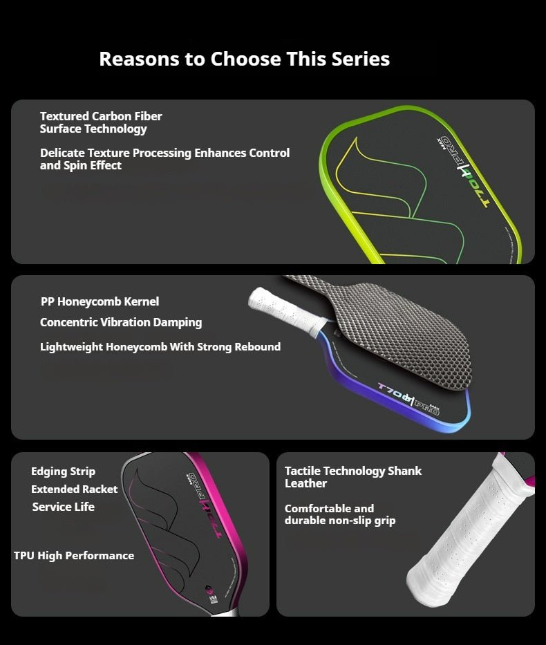 T700 Carbon Fiber Pickleball Paddle Set Mute Design Perfect for Training - Akytt.com